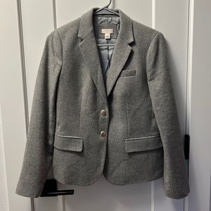 J. Crew size 4 Grey Wool Blazer Gold Buttons